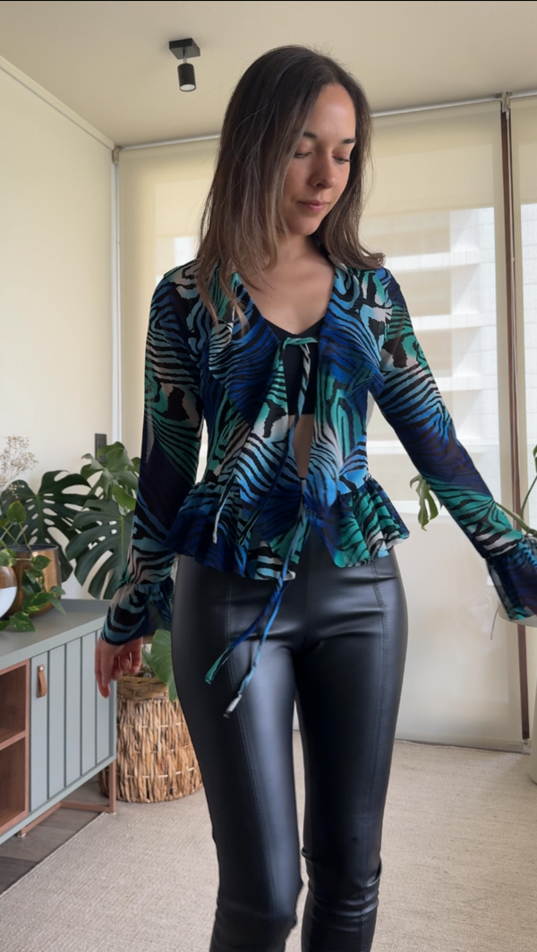 Polera/ Tapado cebra colores translúcida