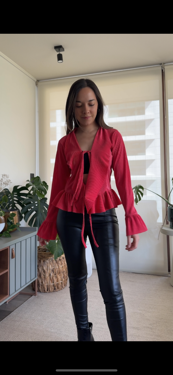 Polera/ Tapado lame plisado