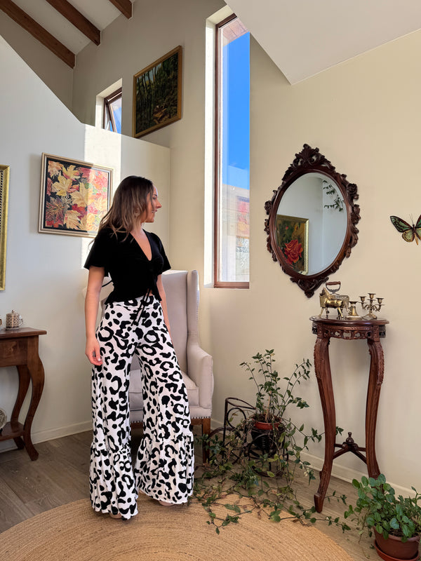 Palazzo Sewell blanco leopardo negro