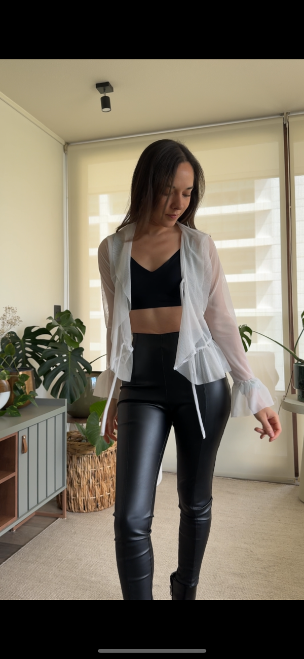 Polera/ Tapado blanca transúcida