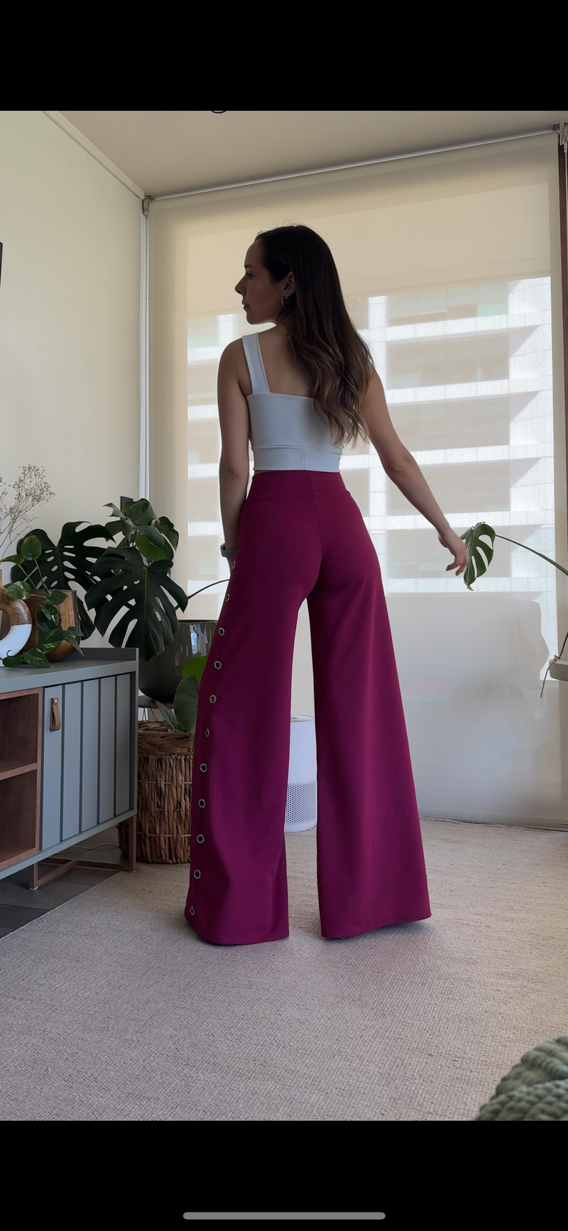 Palazzo BUTTONHOLE magenta