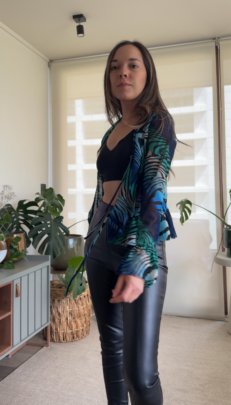 Polera/ Tapado cebra colores translúcida