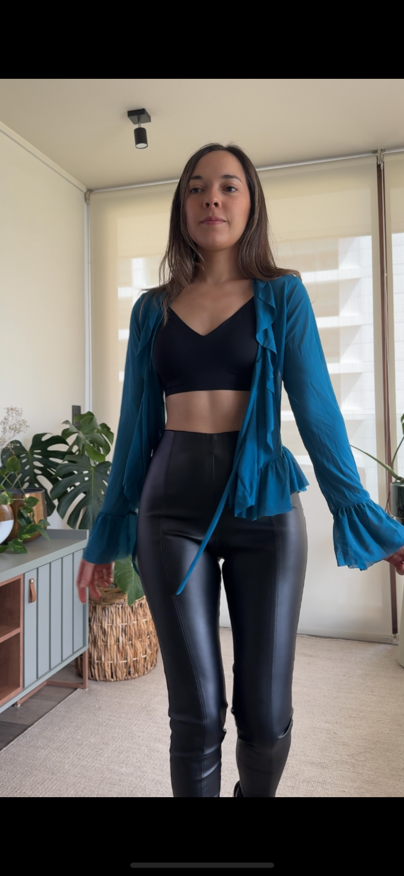 Polera/ Tapado azul transúcido