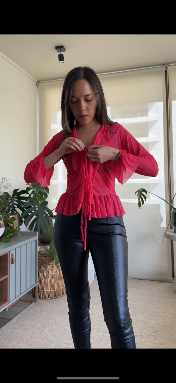 Polera/ Tapado sandía transúcida