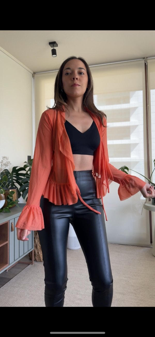 Polera/ Tapado mandarina translúcida