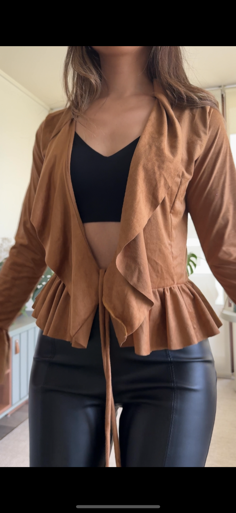 Polera/ Tapado lycra gamuzada Camel