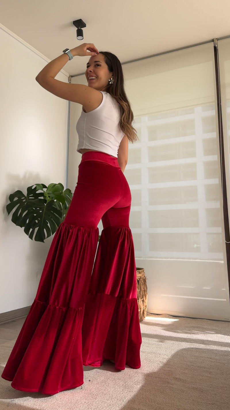 Pants Sewell Terciopelo Rojo Rubí