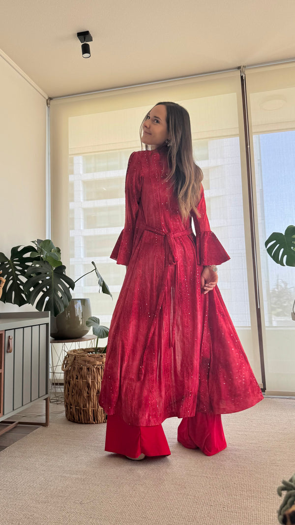 Tapado MAD rojo Batik con lentejuelas