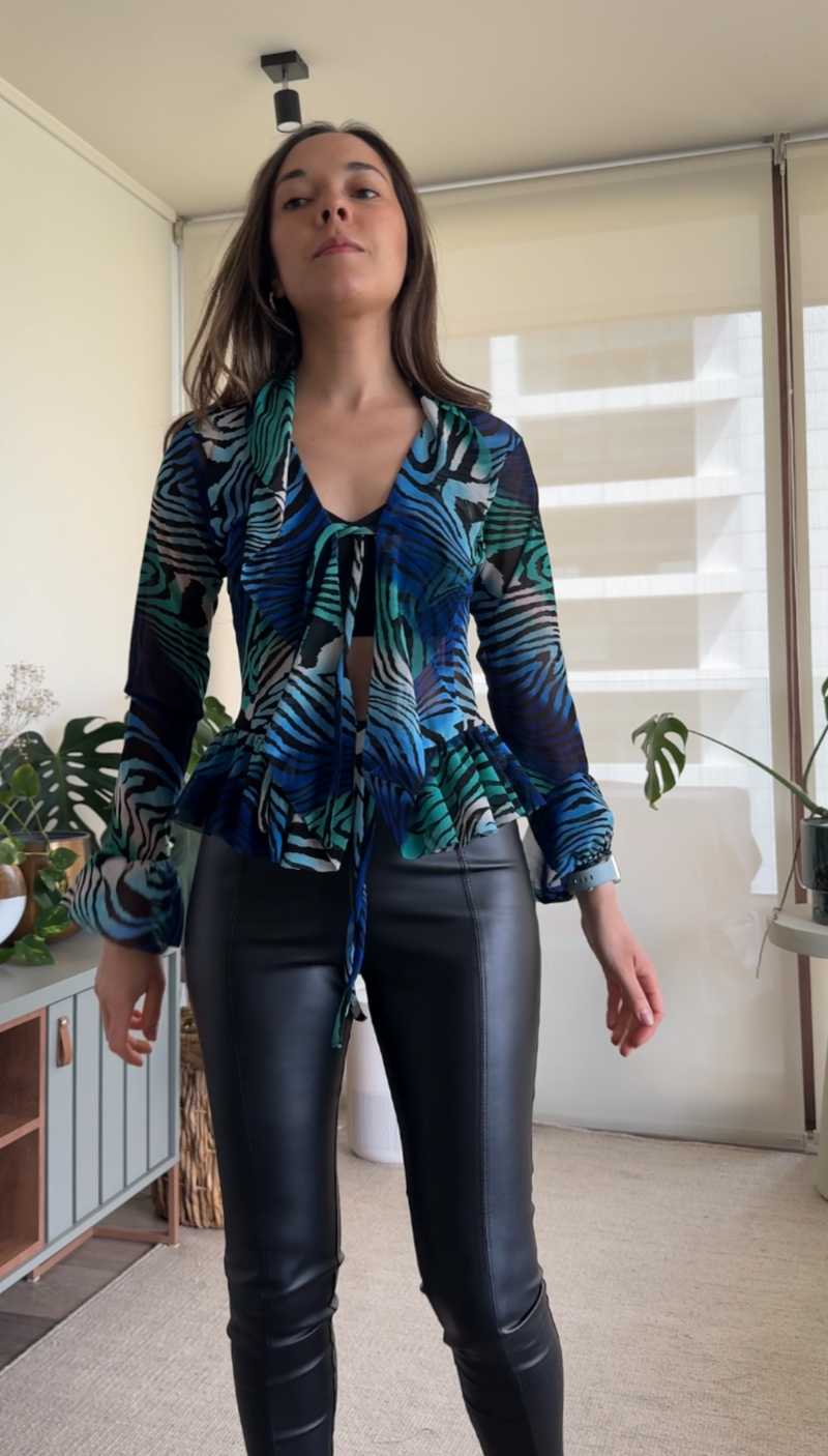 Polera/ Tapado cebra colores translúcida