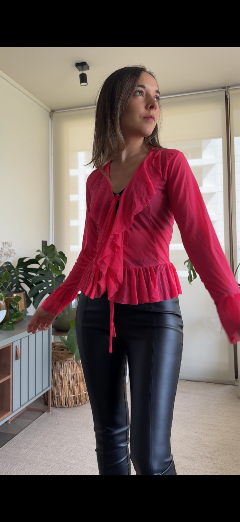 Polera/ Tapado sandía transúcida