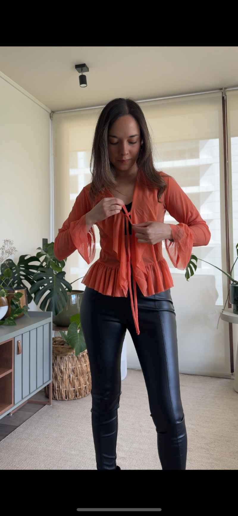 Polera/ Tapado mandarina translúcida