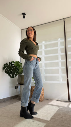 Polera AGATA canuton verde militar