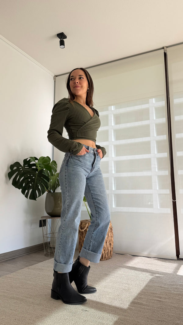 Polera AGATA canuton verde militar