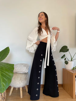 Conjunto Olivia + Palazzo buttonhole