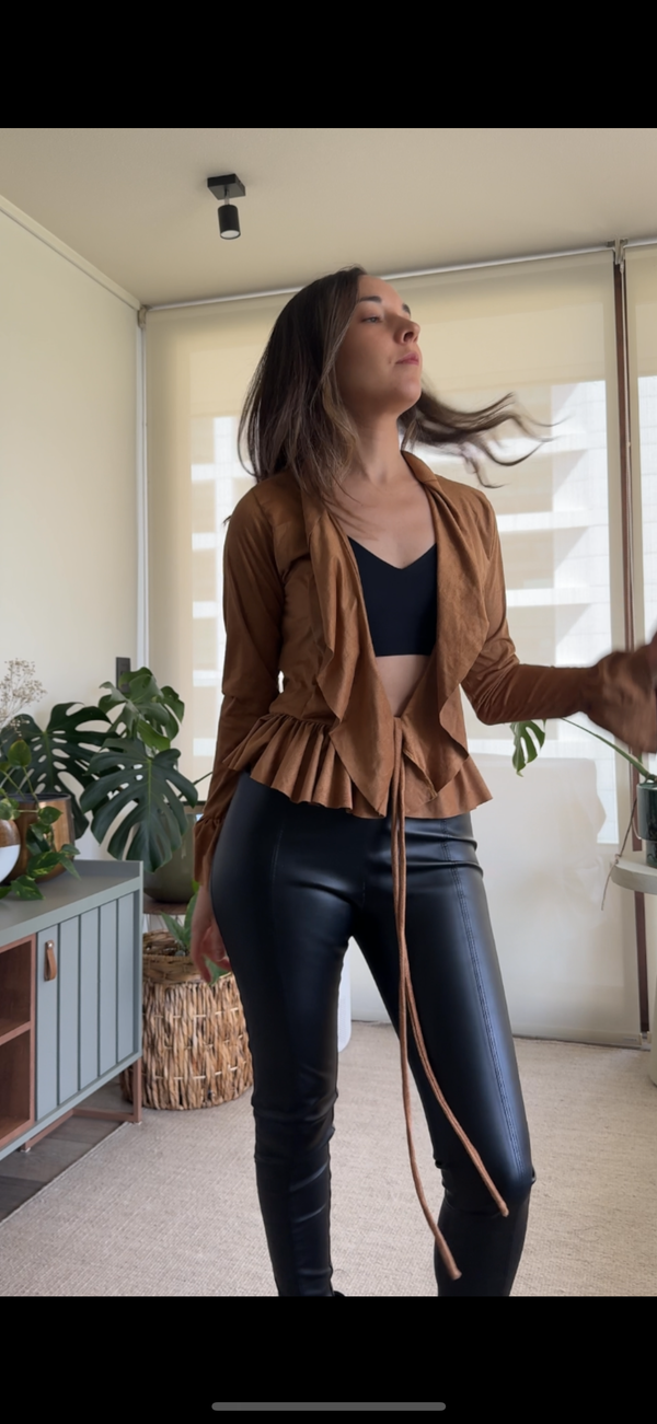 Polera/ Tapado lycra gamuzada Camel