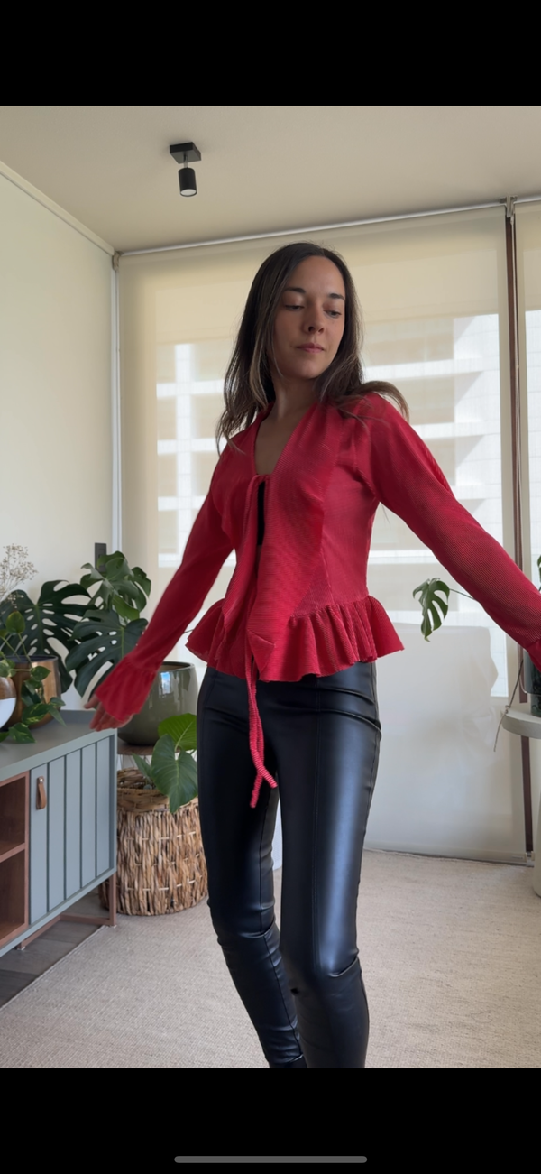 Polera/ Tapado lame plisado