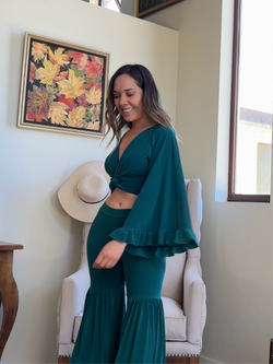 Polera OLIVIA verde petróleo