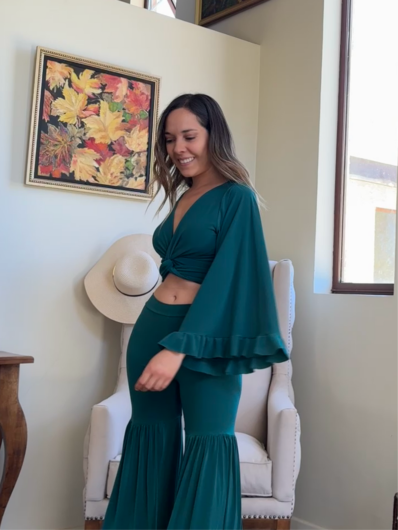 Polera OLIVIA verde petróleo