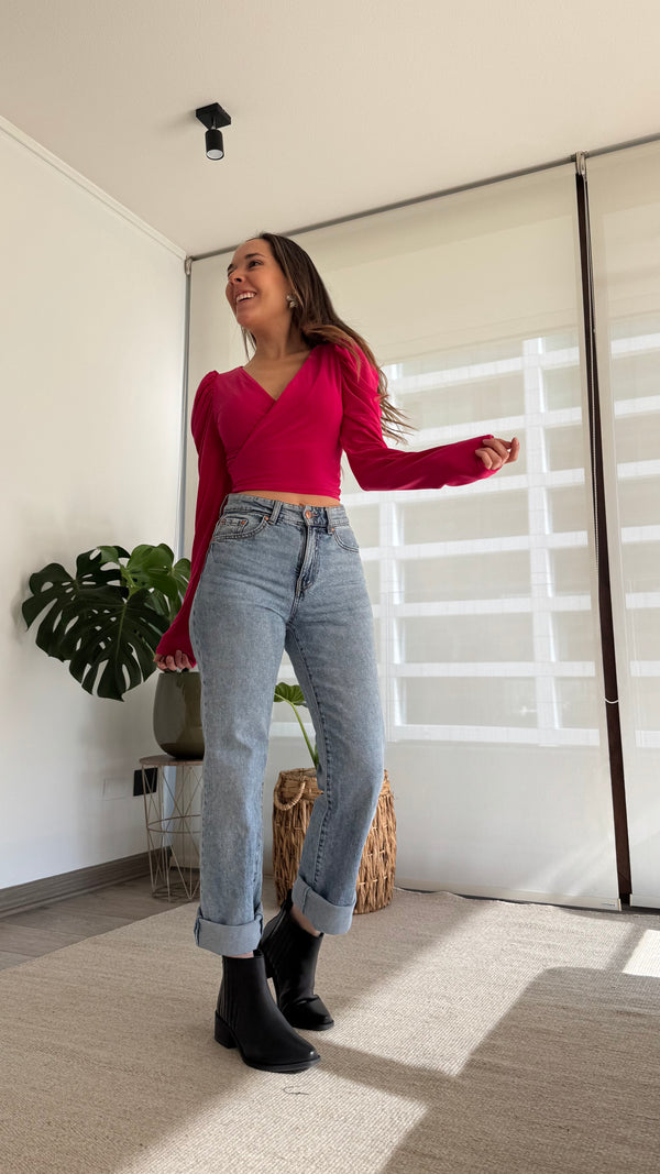 Polera AGATA lycra fucsia