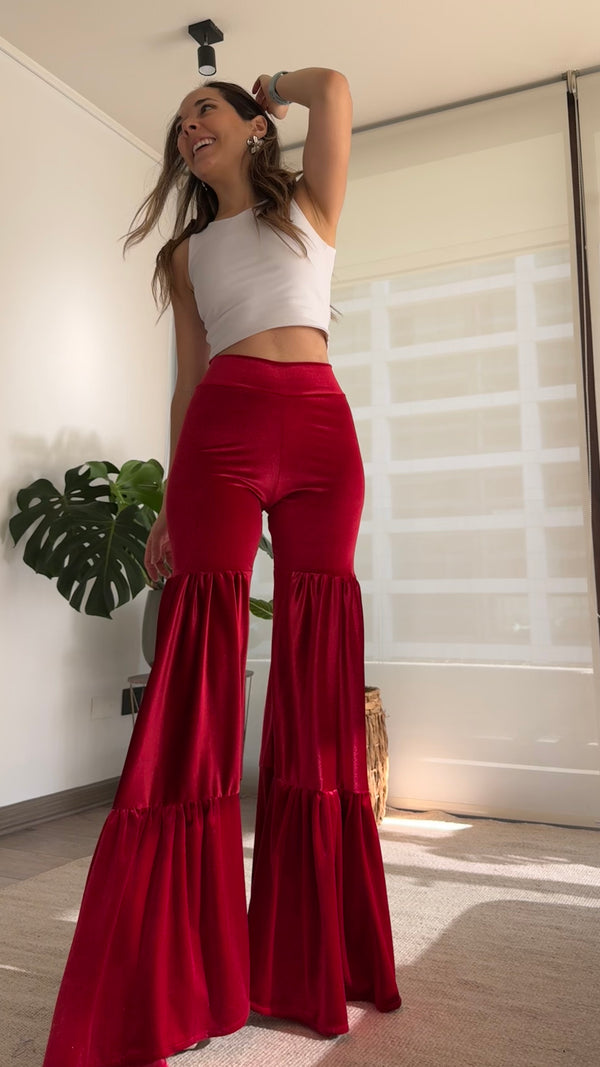 Pants Sewell Terciopelo Rojo Rubí