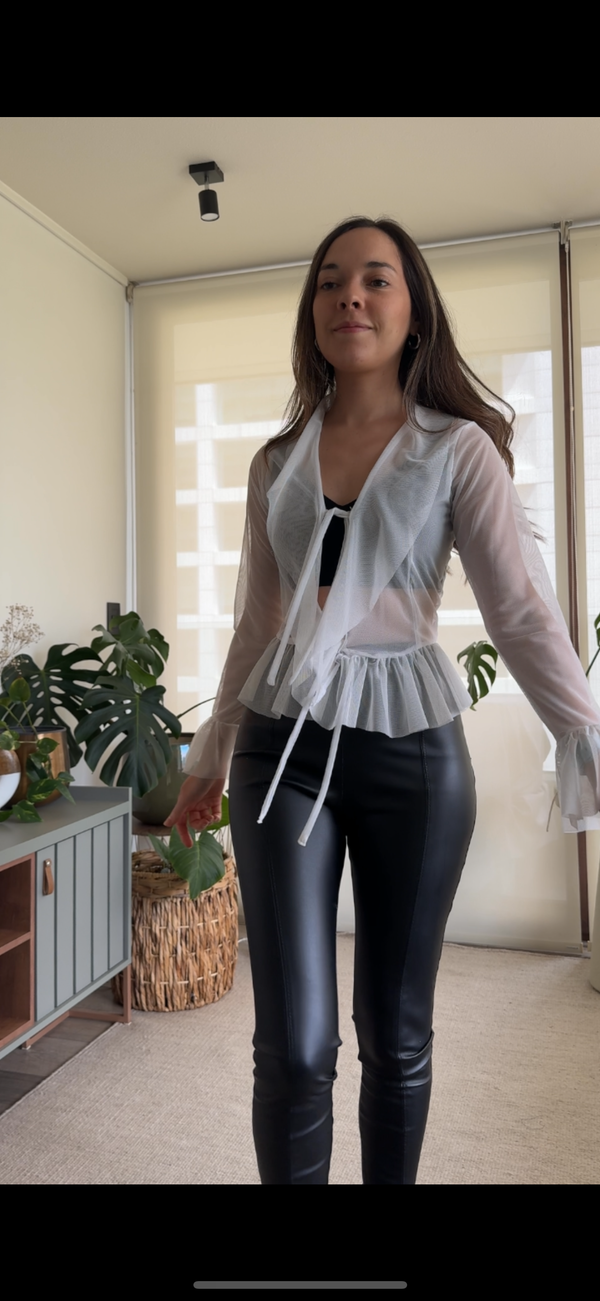 Polera/ Tapado blanca transúcida