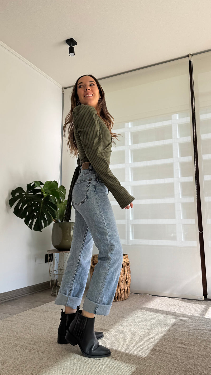 Polera AGATA canuton verde militar