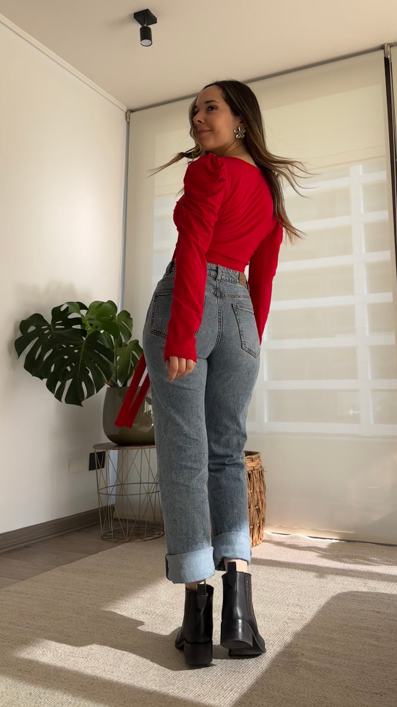 Polera AGATA lycra roja