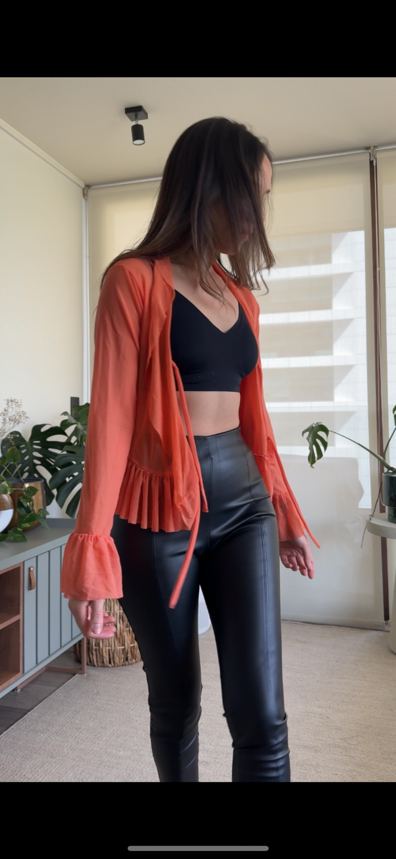 Polera/ Tapado mandarina translúcida