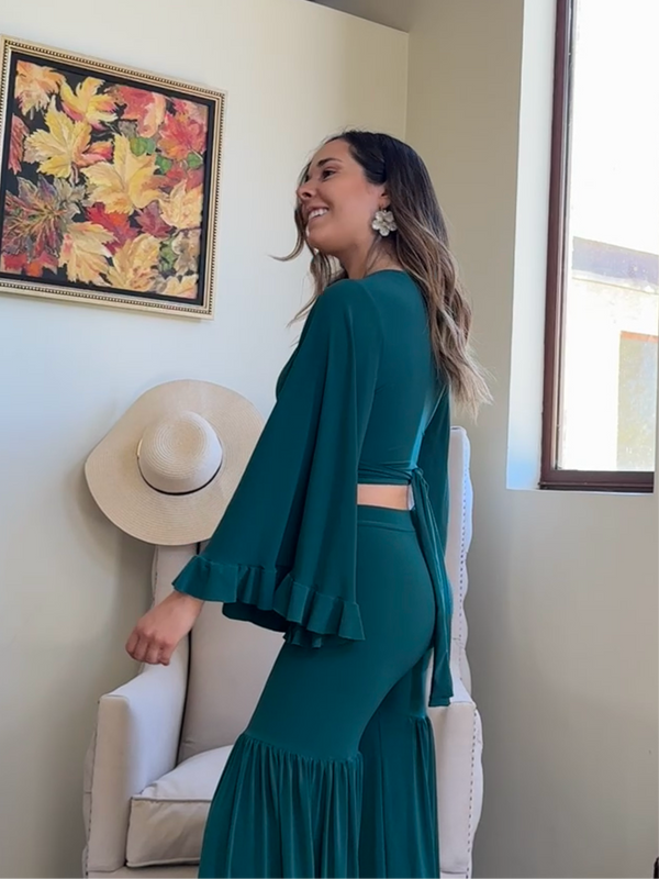 Polera OLIVIA verde petróleo