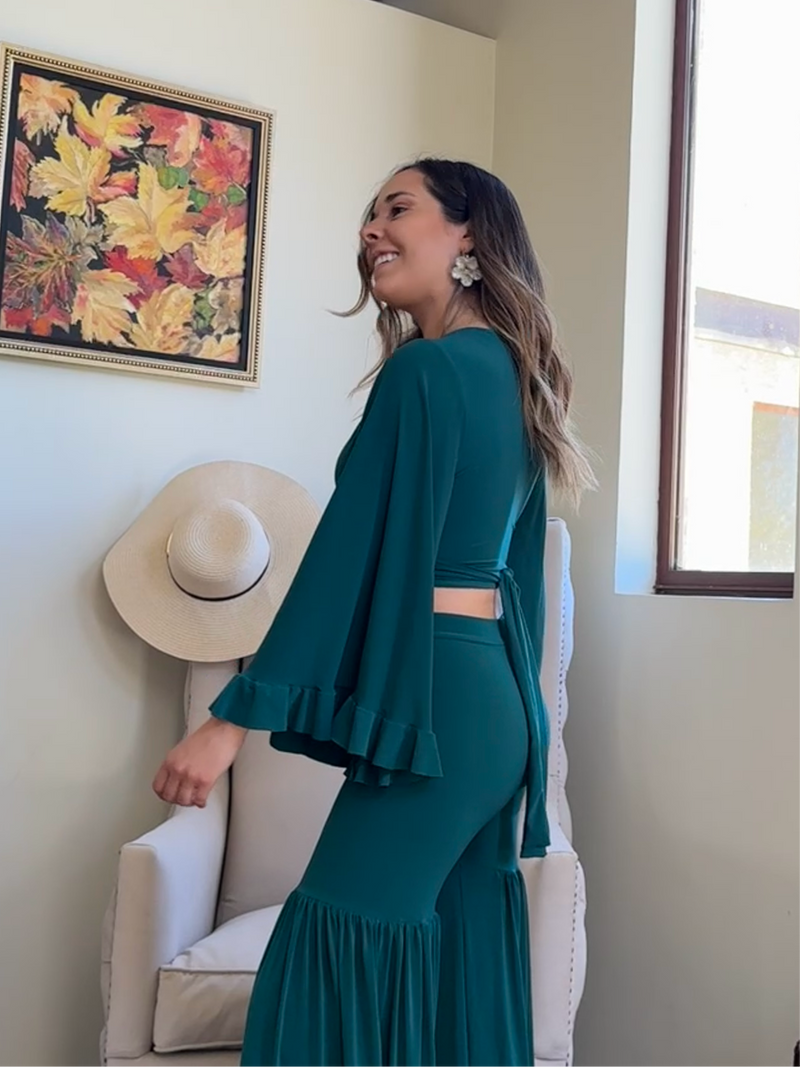 Polera OLIVIA verde petróleo