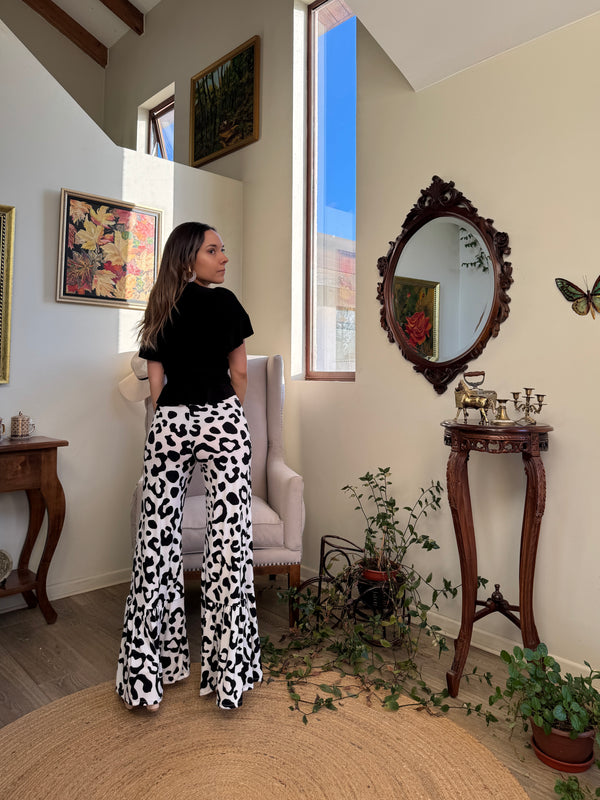 Palazzo Sewell blanco leopardo negro