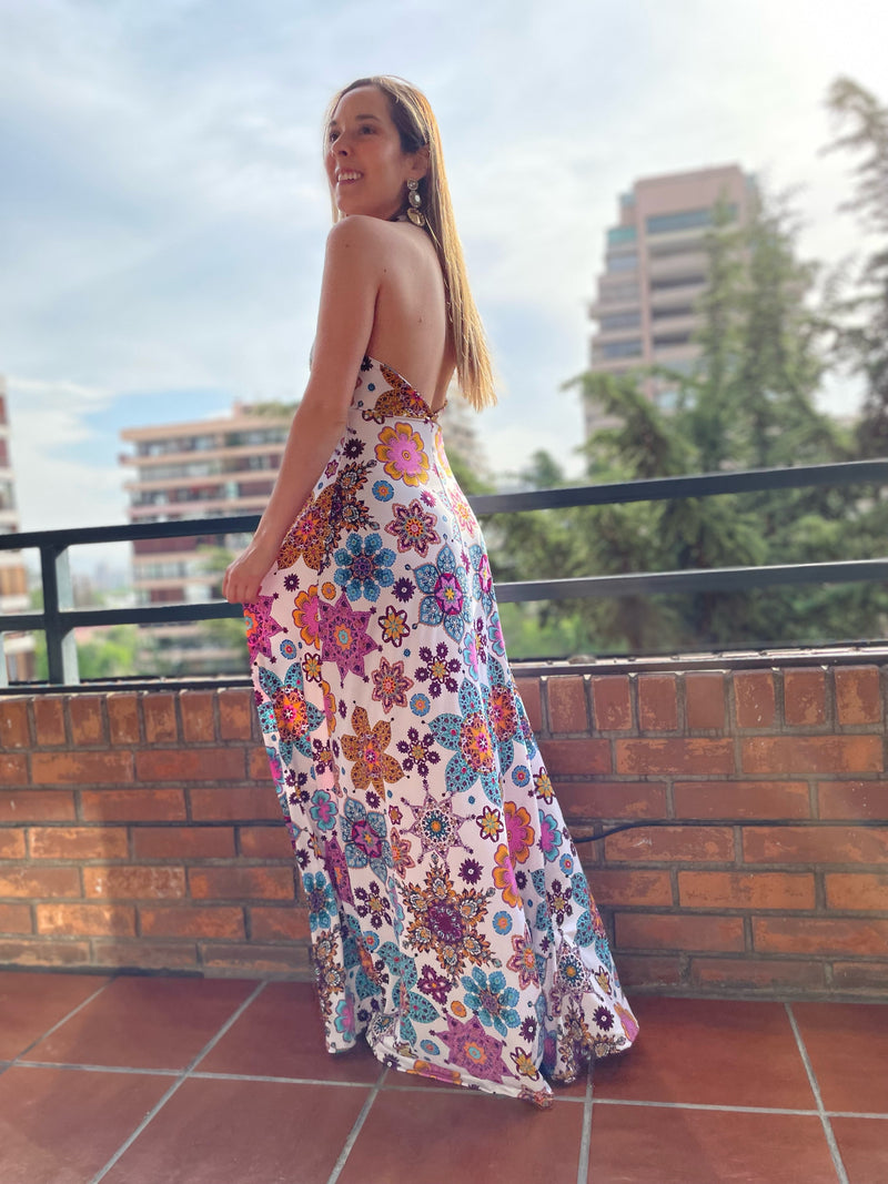 MaxiVestido Ruffina flores mandala