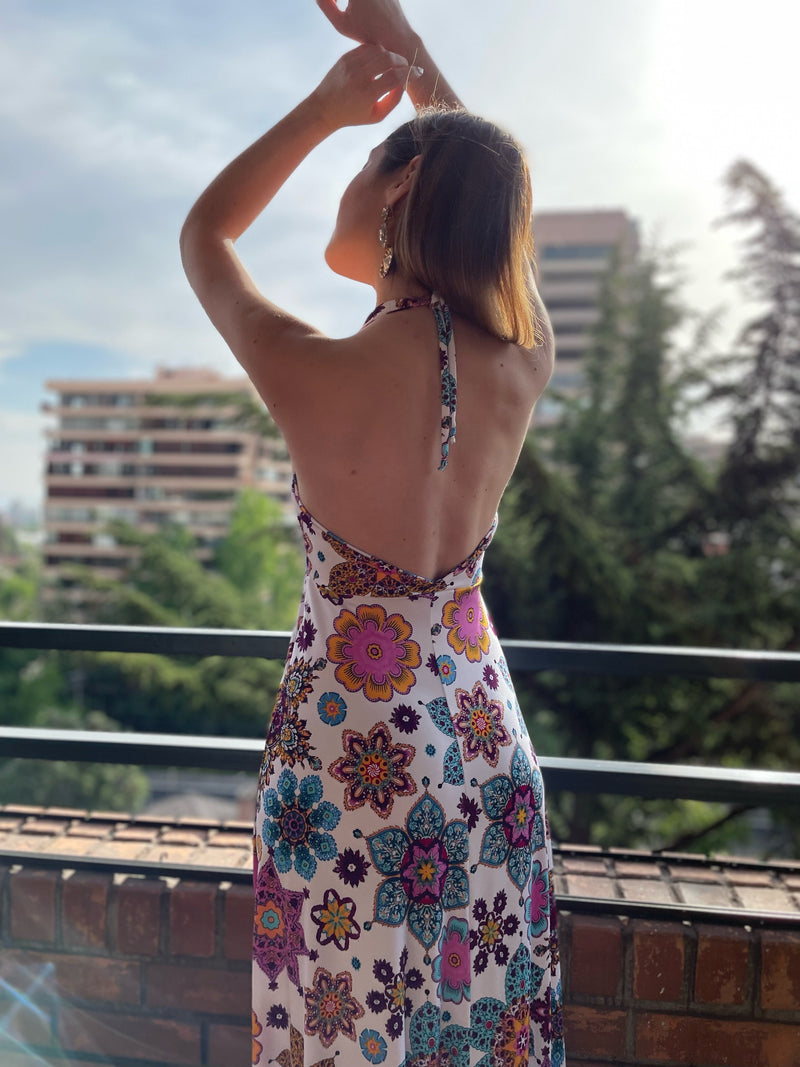 MaxiVestido Ruffina flores mandala